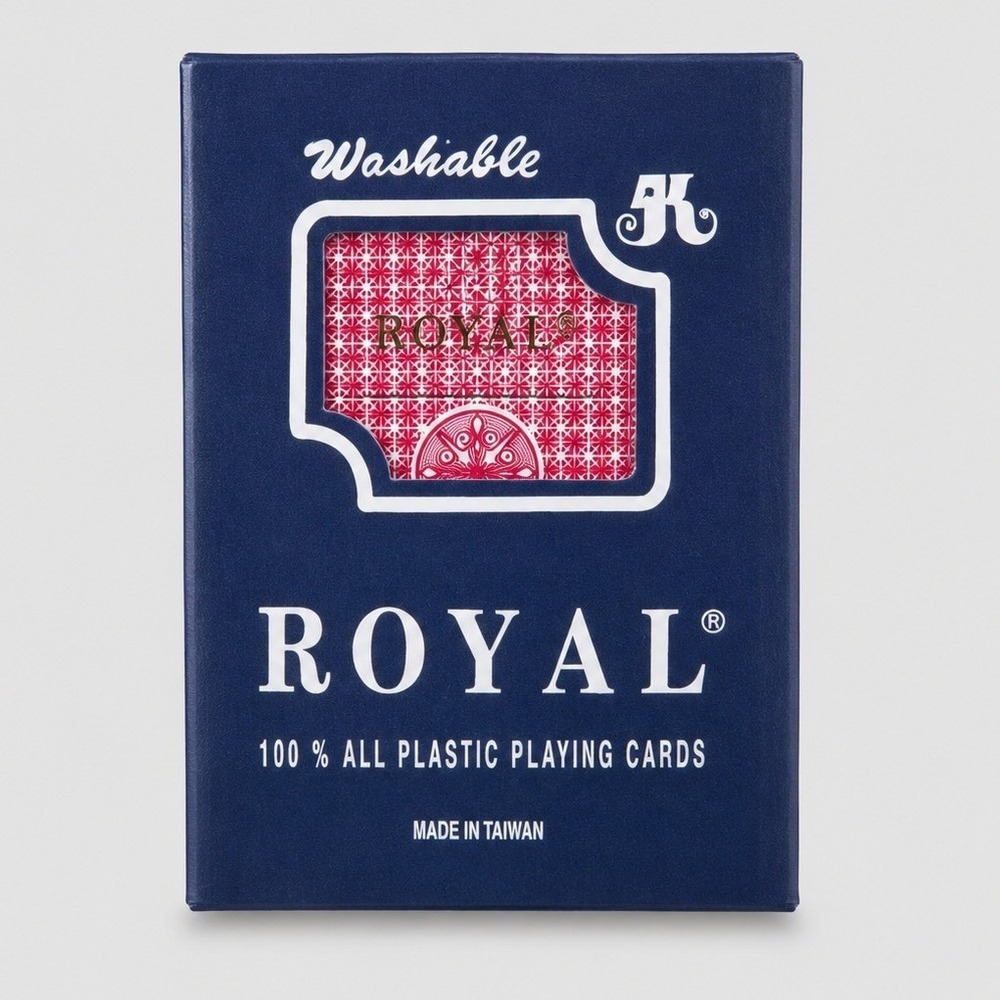 Royal 100% All Plastic Playing Cards‎ Washable Red Deck with Case Made in Taiwan